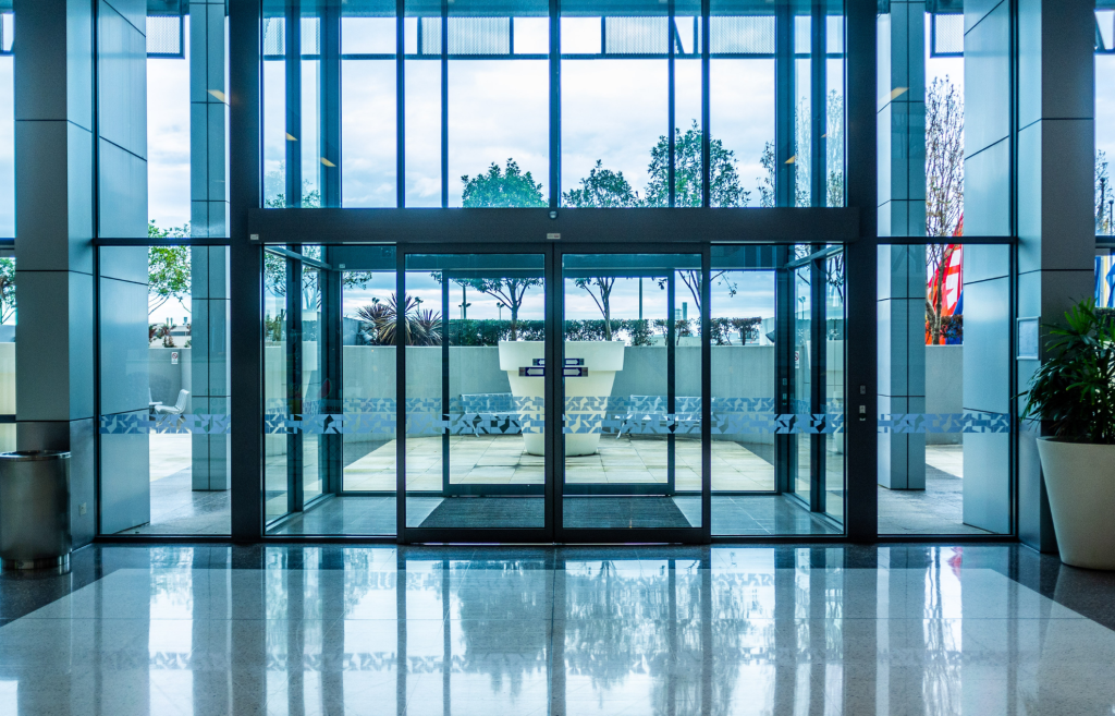 Glass automatic doors